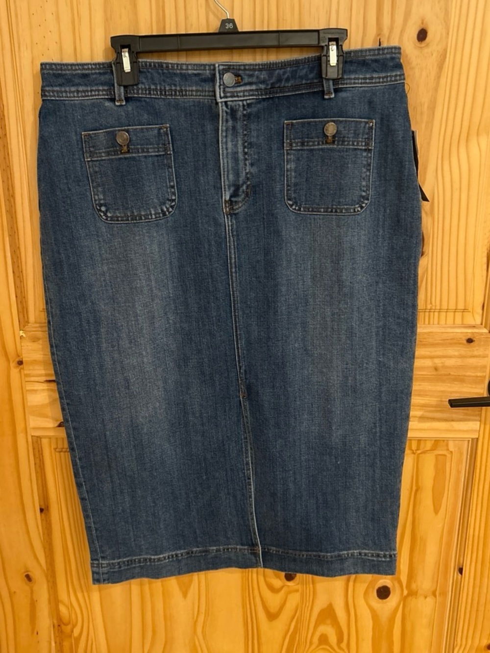 Talbots Blue Straight midi Denim Skirt